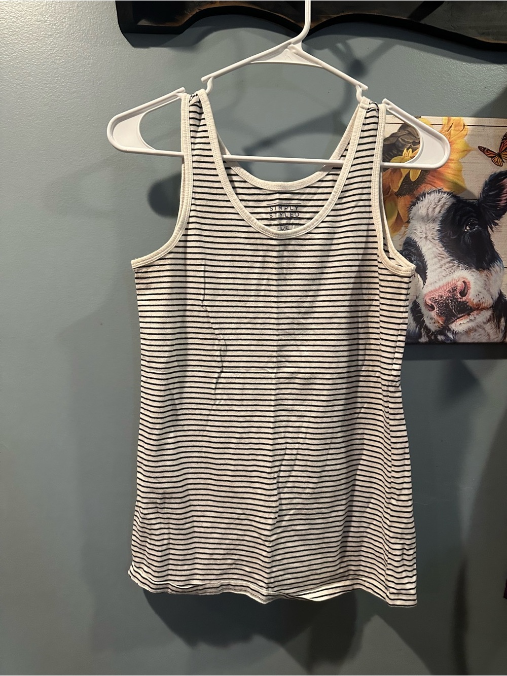 Simply Styled Black and White Striped Scoop Neck Tank